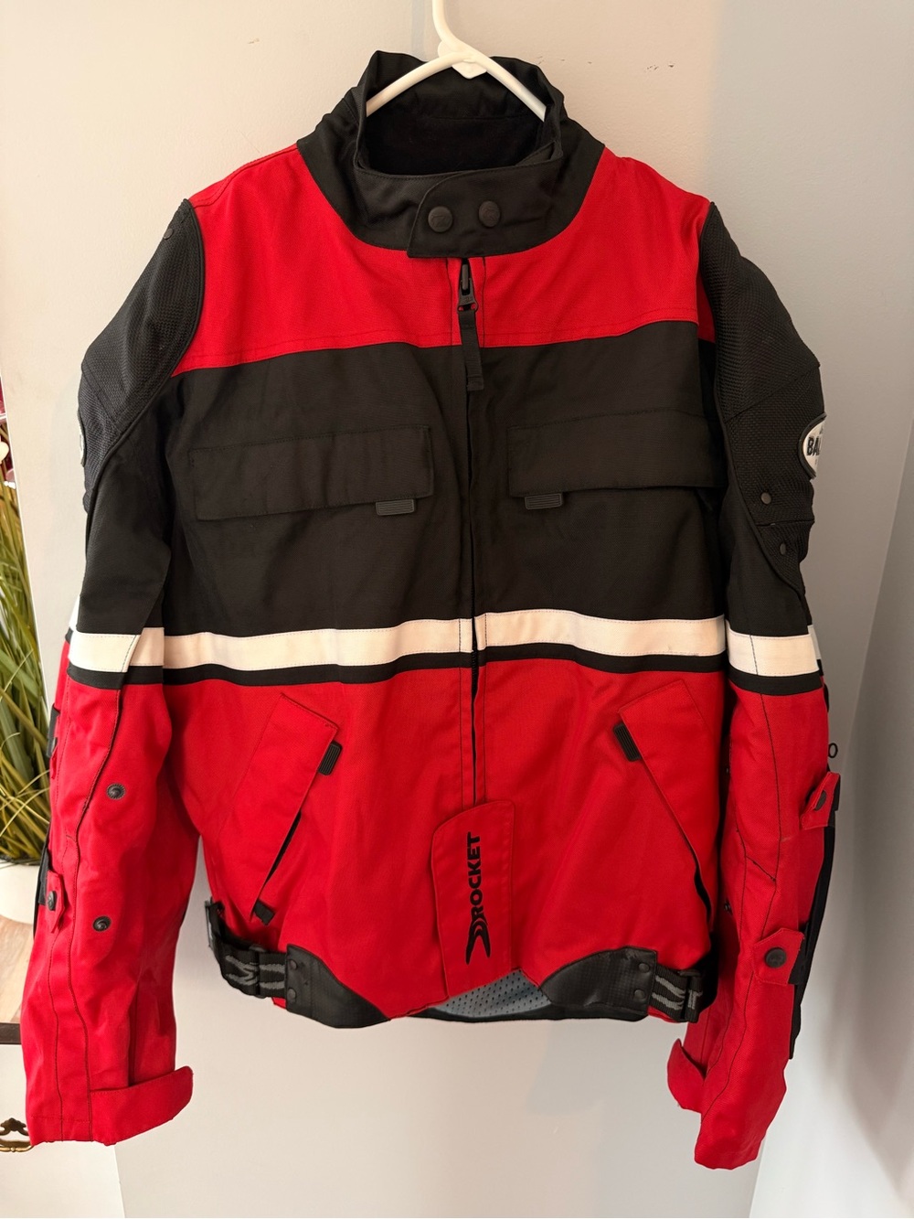 Men's Red and Black Riding Jacket - Style